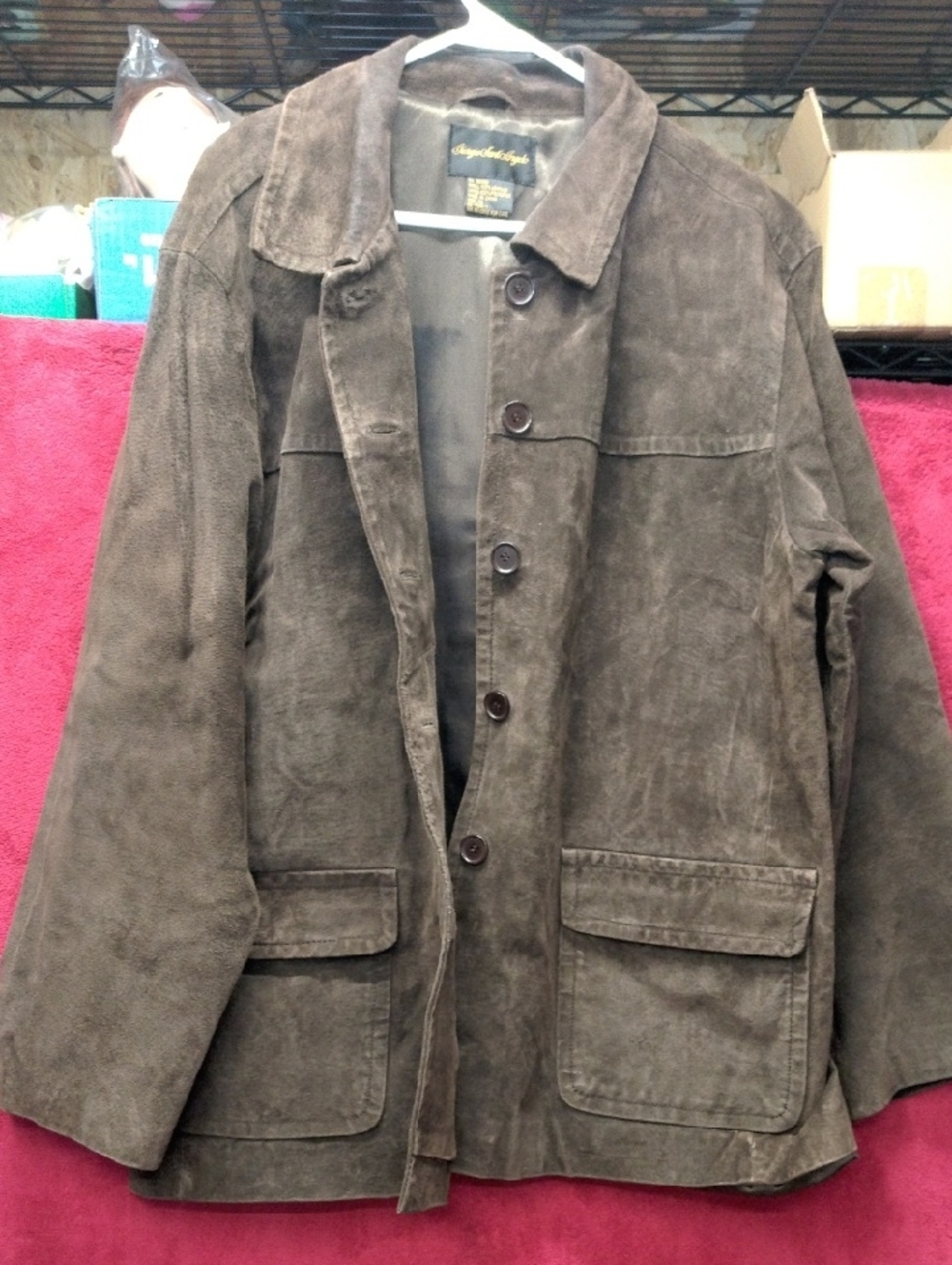 Men's Brown Suede Button Jacket - Lightweight Shirt Jacket